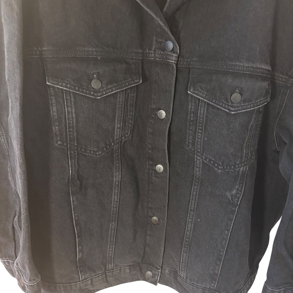 NWT Pilcro Anthropologie Black Denim Jacket Size XL 90s NEW 100% Cotton pockets - Picture 6 of 14